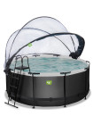 Бассейн с куполом EXIT чёрный 360х122 см + тепловой насос